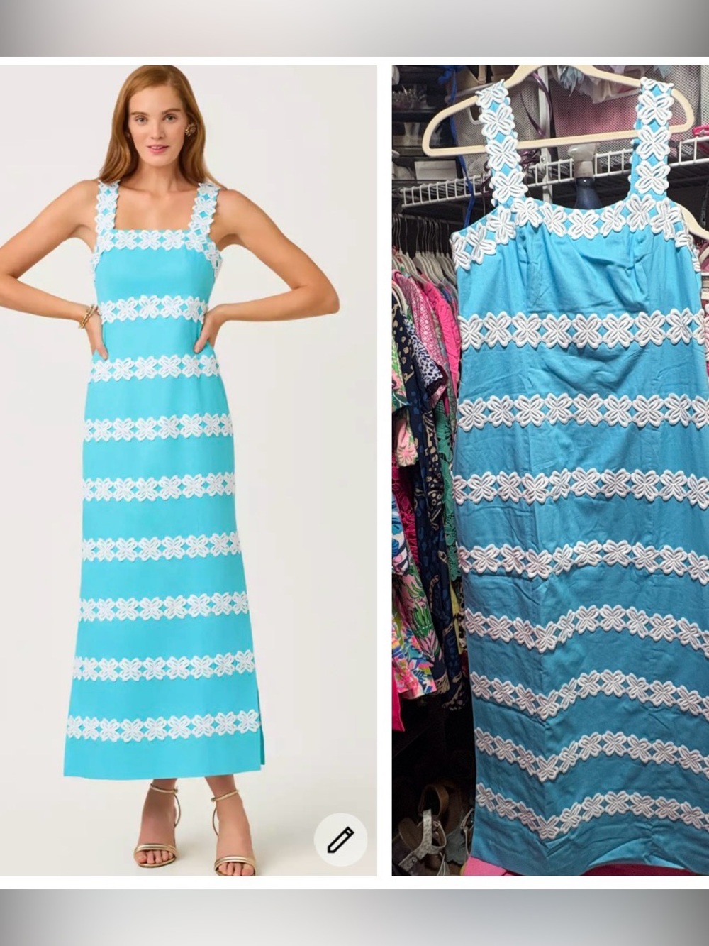NWT Lilly  Pulitzer Davis Maxi dress SZ 12 capri blue